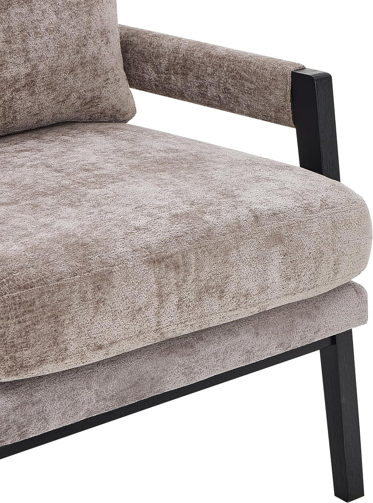 Kelly Mid-Century Modern Chenille Upholstered Accent Armchair, Gray