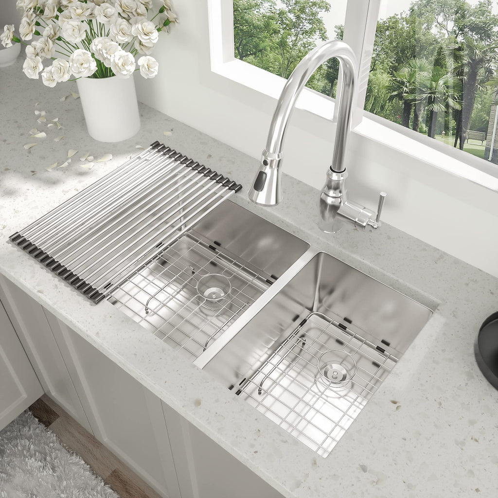 33 Undermount Double Bowl Kitchen Sink