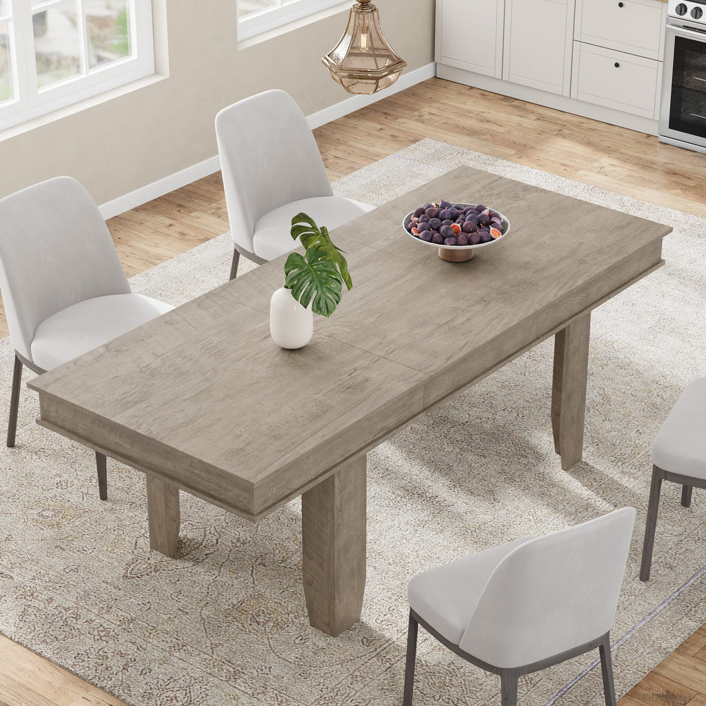63 in-86.6 in Extendable Dining Room Table for 6-10