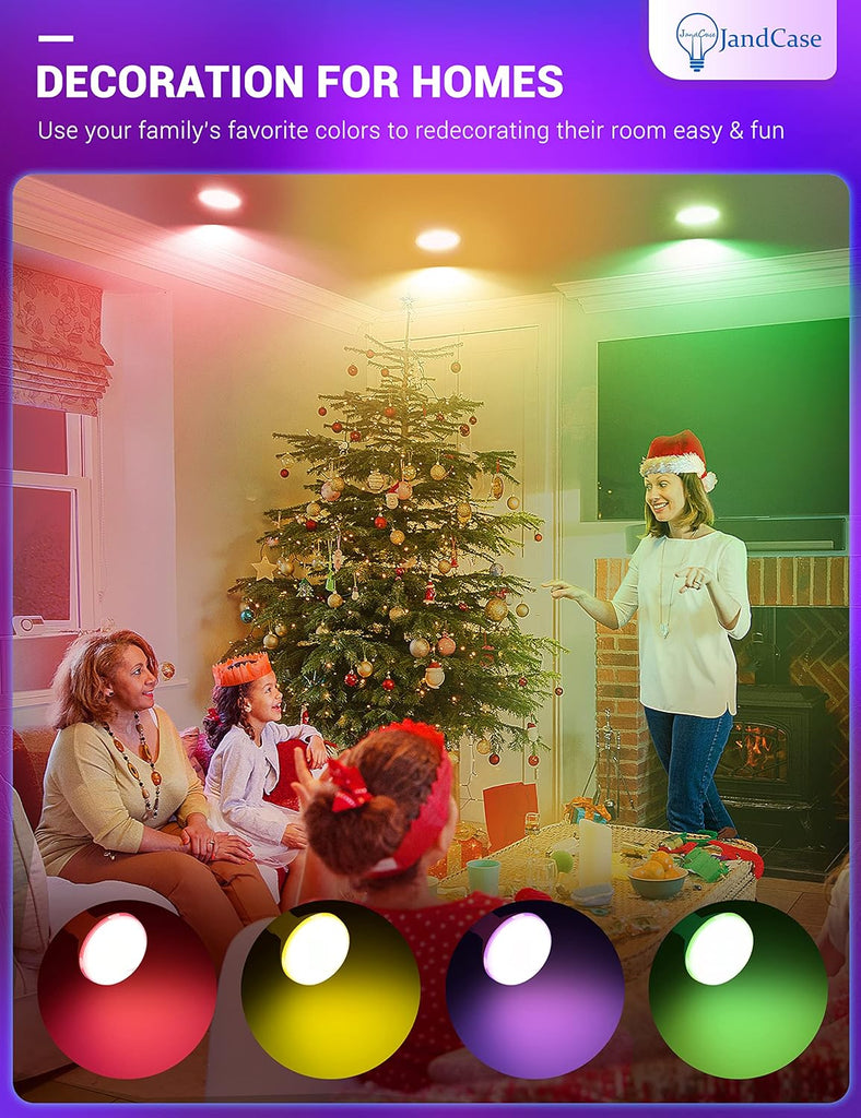 BR30 Color Changing Light Bulb,RGB+Warm+Cool White LED Flood Light | 12W(100W Equivalent), 1050lm, Remote Control