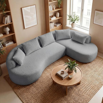 122" Modern Curved Oversized Sectional Sofa with Right Chaise for Living Room