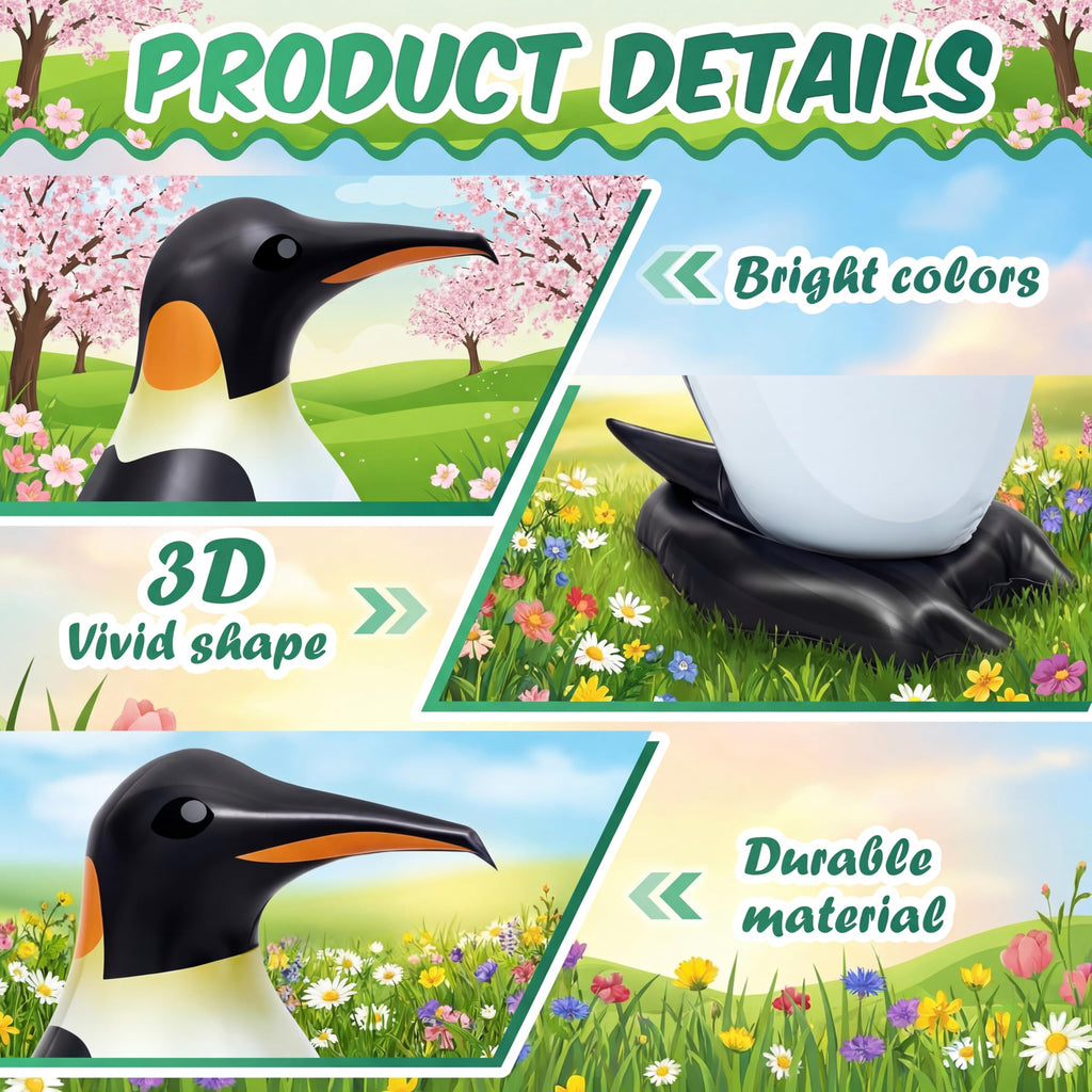 6 Pcs 20.5" Penguin Birthday Decorations, Inflatable Penguins