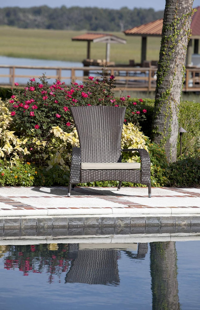 Balkene Home 61469 Coconino Wicker Lounge Chair All Weather Wicker Beige Cushion Armchair Lightweight Durable