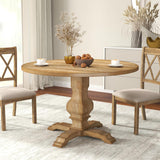 Havre Pedestal Base Round Dining Table, Oak