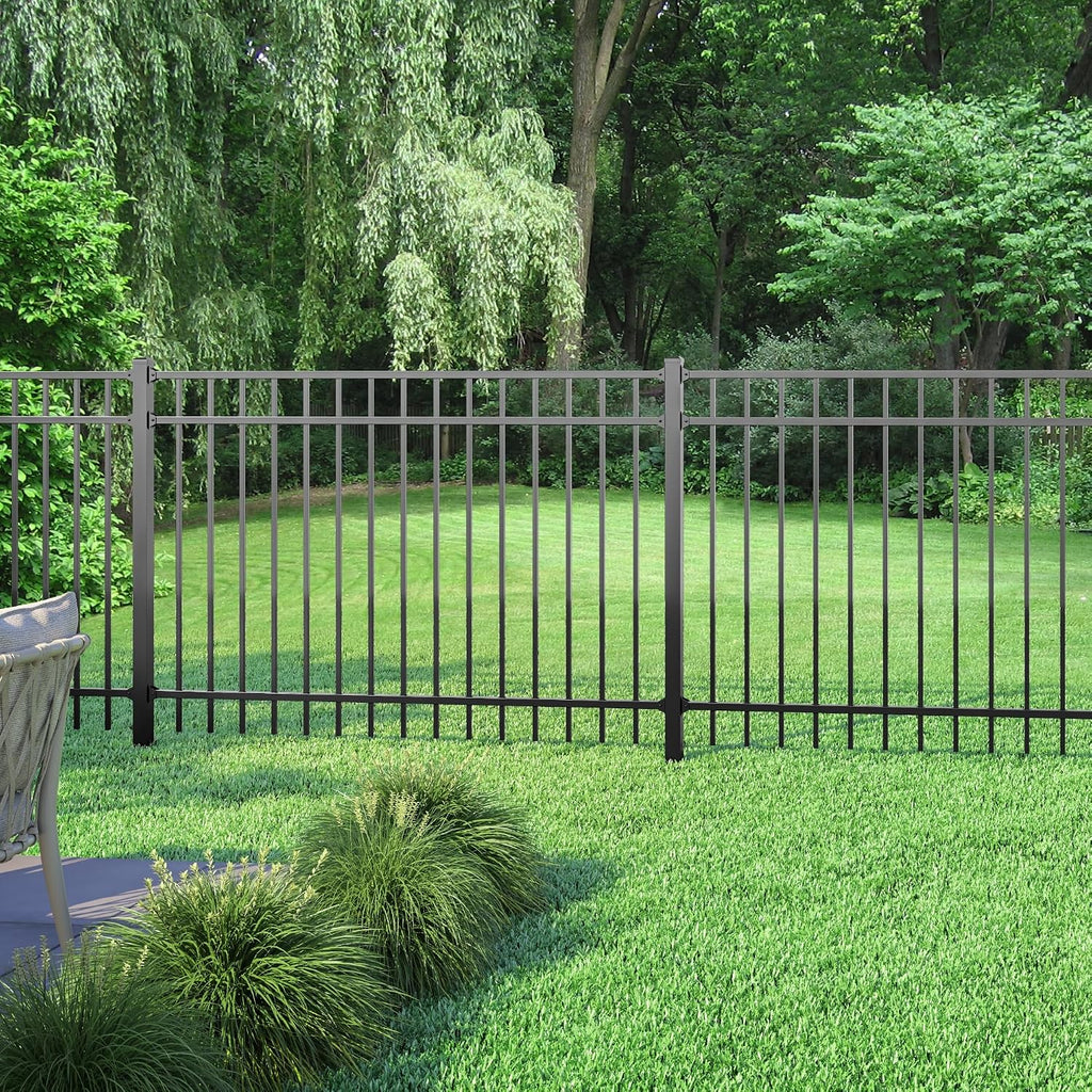 48 in. x 72 in. Aluminum Fence Kit, Textured Black
