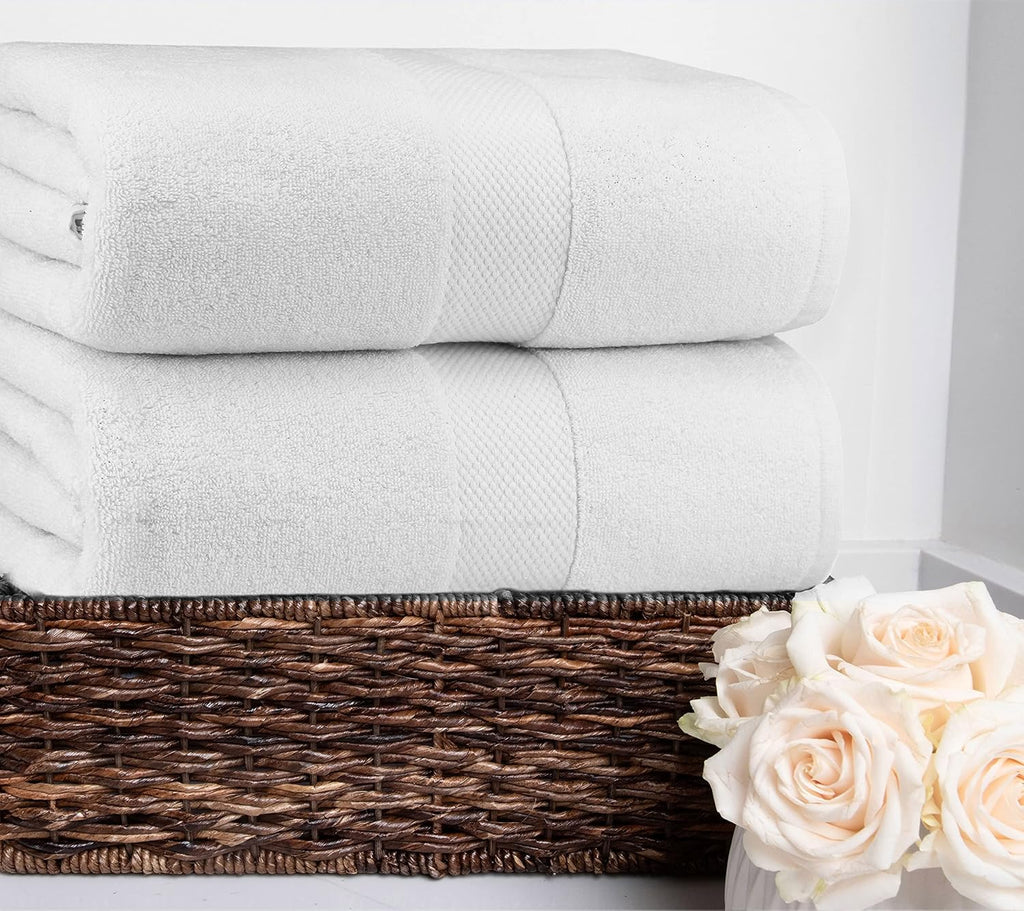 Luxury Hotel Bath Sheet - 2 Pack Oversized 100% Cotton Towels | Extra Large 40 x 80 inches - Premium 2 Ply Ringspun