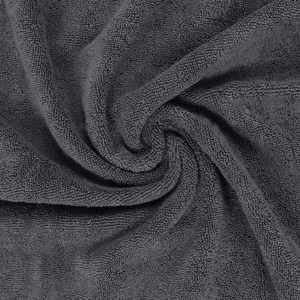 8 Piece Majestic Plush Luxury Towel Set, Cotton, Grey | Majestic Plush 100% Ring Spun Cotton Towels - Super
