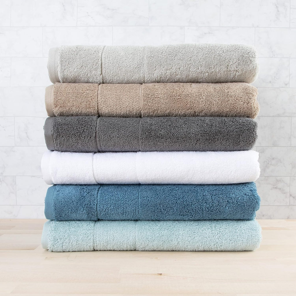 Aston & Arden Turkish Luxury Bath Towels (600 GSM, 30x60 in., 2-Pack), Thick Absorbent Color Block Soft Towels , Dark