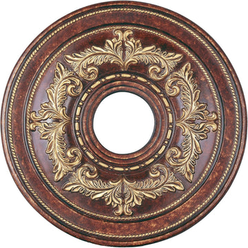Ceiling Medallion in Verona Bronze with Aged Gold Leaf Accents