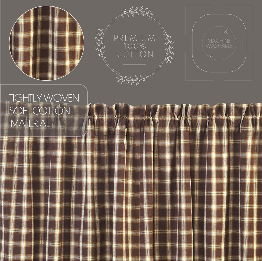 Rustic & Lodge Farmhouse Kitchen Window Curtains-Rory Swag Pair, 36x36x16, Chocolate Brown