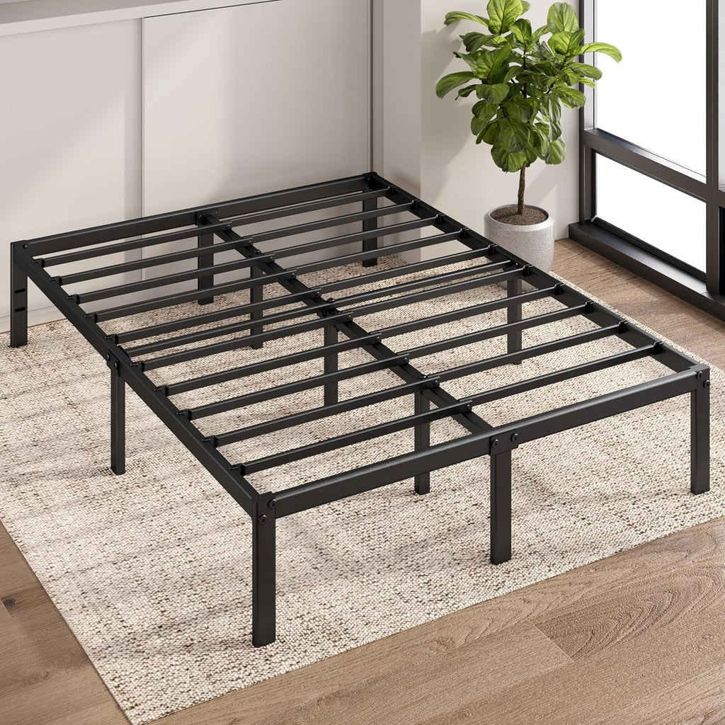 14 Inch Elias Metal Platform Bed Frame, Steel Support, No Box Spring Needed, Easy Assembly, Full