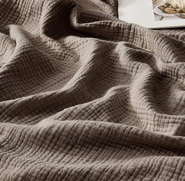 Muslin Throw Blanket 100% Cotton Blankets 4-Layer Breathable Lightweight Soft