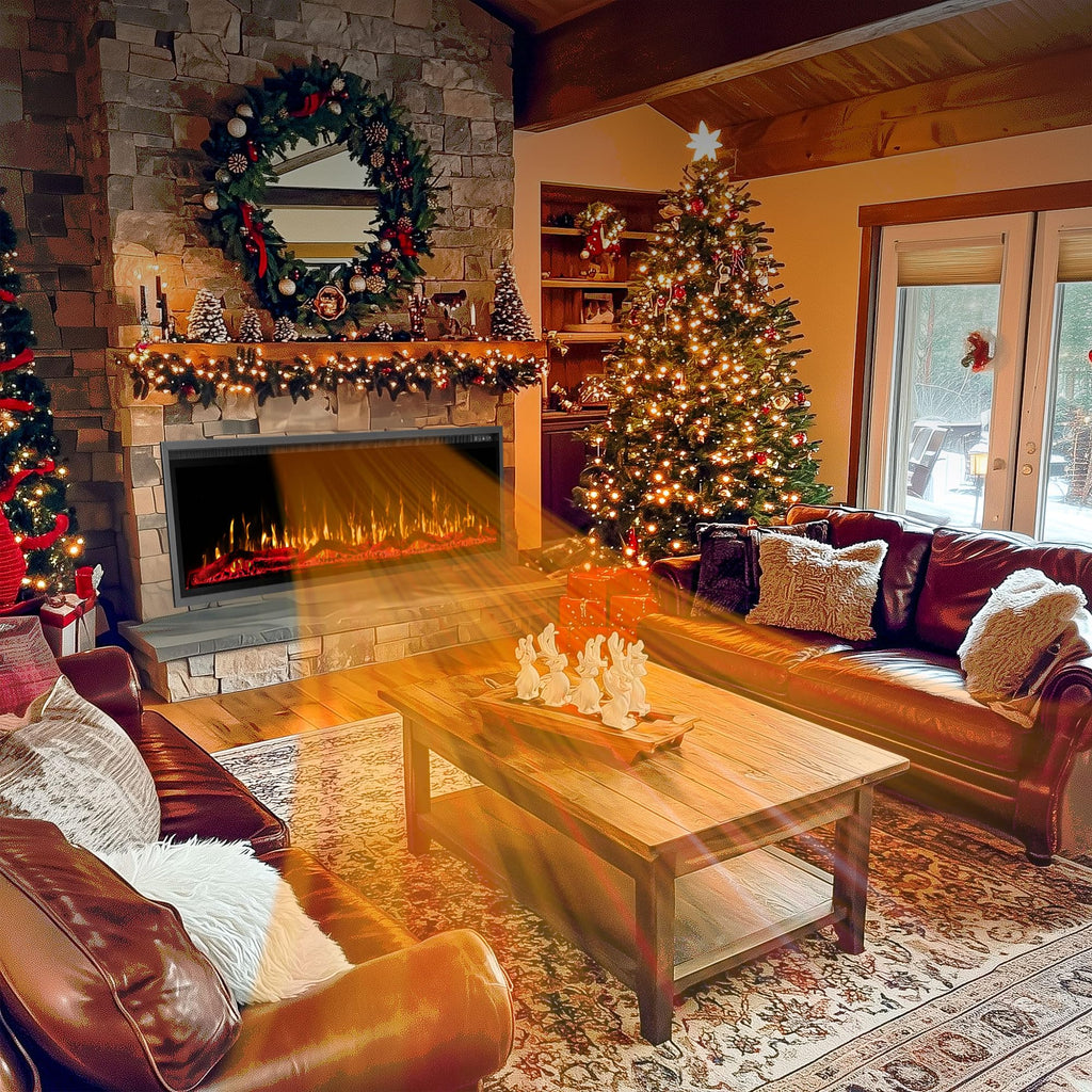 50" Electric Fireplace Linear with Temperature Control