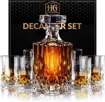 Ry Gift For Men - Whiskey Decanter Set For Beloved Husband Or Dad Birthday Gift - 4 Whiskey Glasses And Decanter Set
