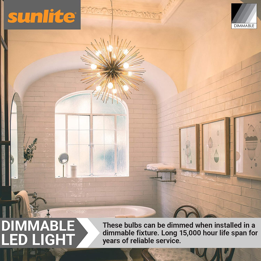LED G16.5 Filament Style Globe Light Bulb, 2.5 Watts (25W Equivalent), 250 lumens, Dimmable, Candelabra Base