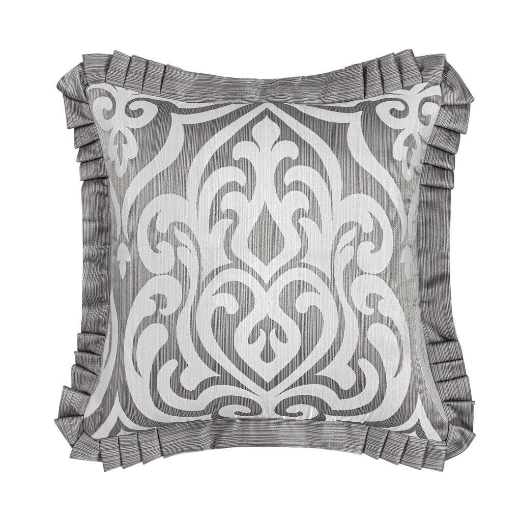 9 PCS Contemporary Jacquard Comforter Set, Silver Gray