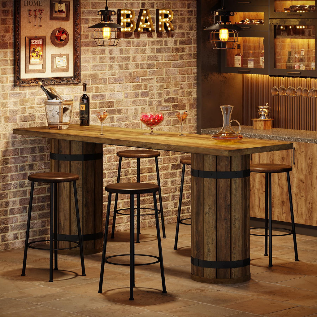 70.9-Inch Long Bar Table, Farmhouse Counter Height Table