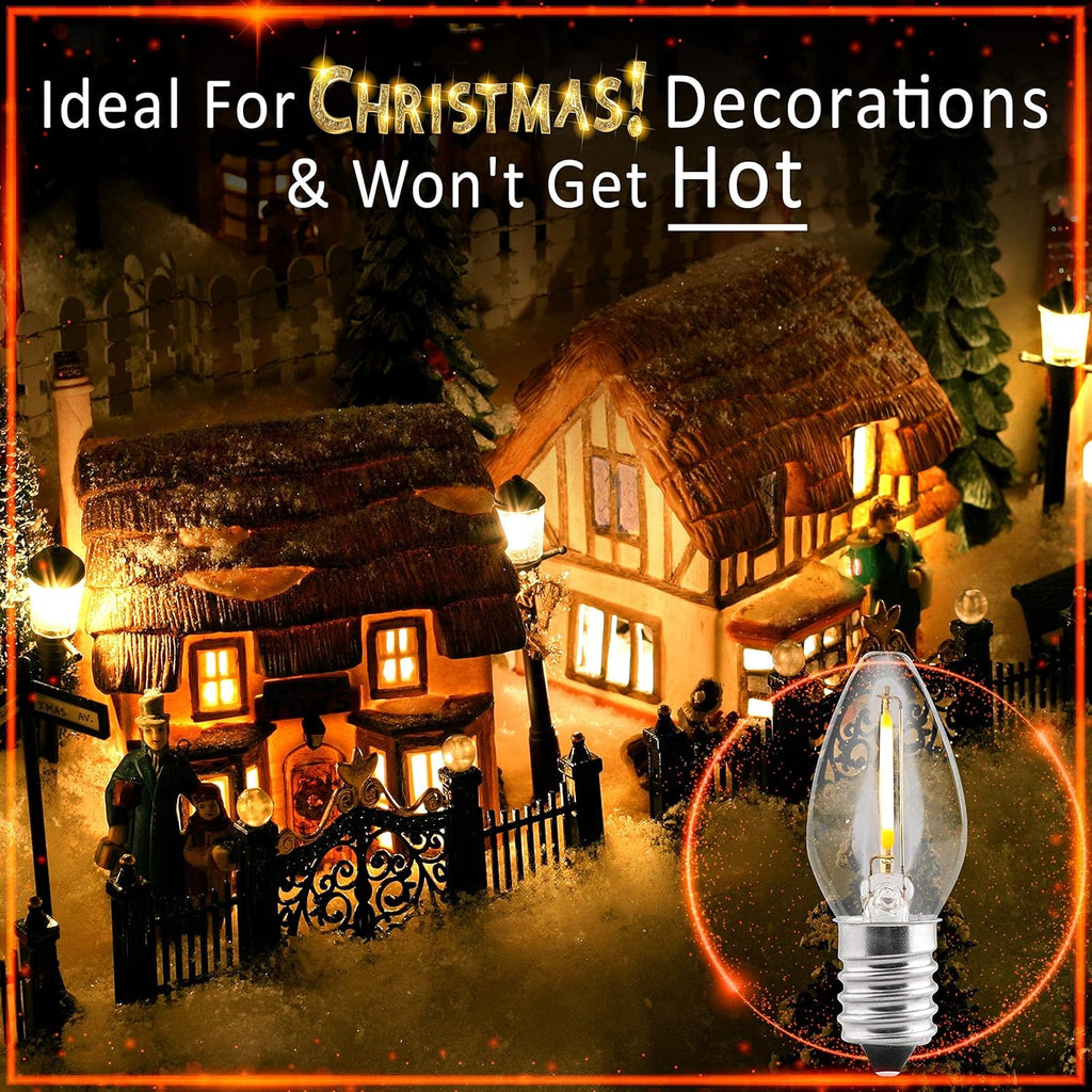 LED Night Light Bulb - C7 E12 LED Bulbs - Candelabra Light Bulbs, 1 Watt Equivalent 10W Incandescent Bulb, Warm White