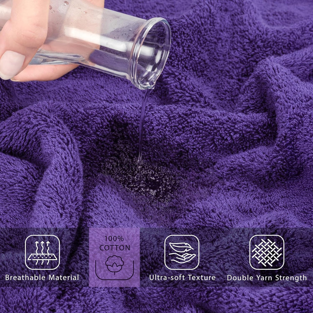 100% Cotton 40x80 Oversized Bath Sheet, Extra Large Turkish Bath Towels , Purple Bathsheet