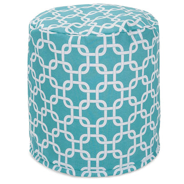 Goods Teal Links Indoor/Outdoor Bean Bag Ottoman Pouf 16" L x 16" W x 17" H