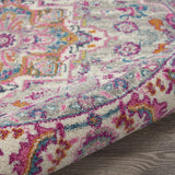 Home Passion Light Grey Pink 8' x Round Area Rug - Easy Clean, Non Shedding, Bed Room, Living Room, 