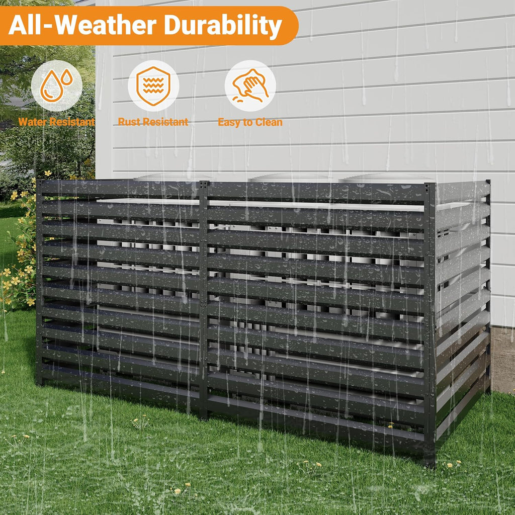 42" H x 38" W Metal Air Conditioner Fence, No Dig Outdoor Privacy Screen, Trash Can Hider, Pool Equipment Enclosure