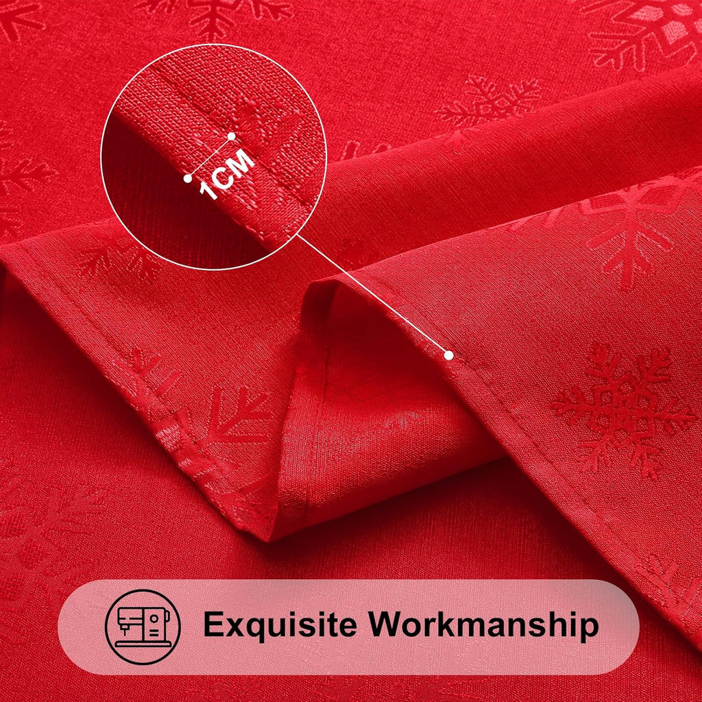 Rectangle Tablecloth 52x70 Inch, Waterproof Damask Table Cloth, Snowflake Patterns Fabric Table Cove