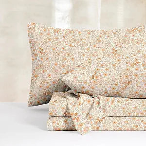 Floral Bed Sheets, 4-Piece Sheet Set, Shabby Chic Flower Pattern Printed Country Coquette Cottage Aesthetic Bedding