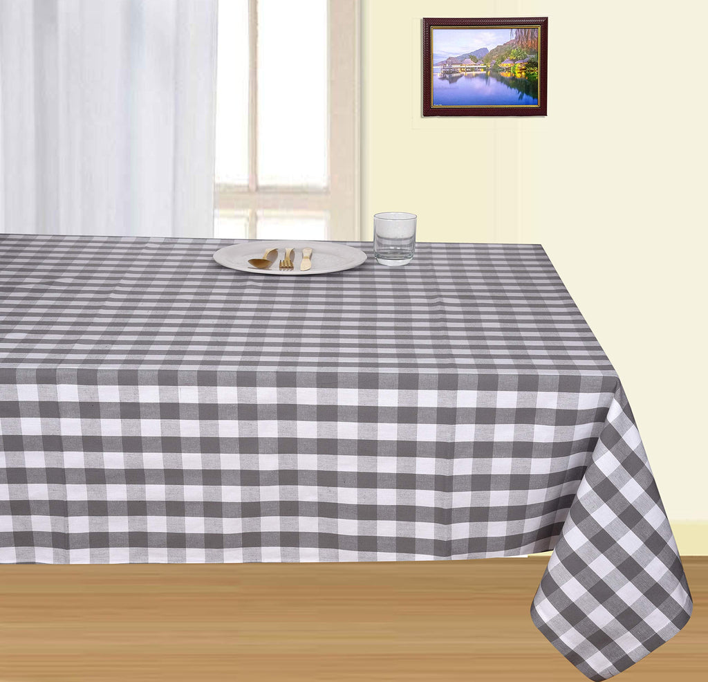 Tablecloth Cotton Tabletop 60x84 (6-8 Seats) Grey Checks