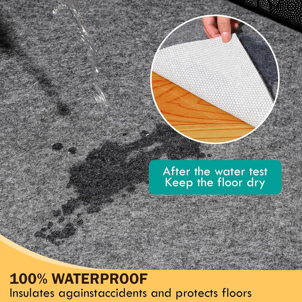 Waterproof Rug Pad 4x6 Ft, Under Area Carpet Padding, Non Slip Felt Rug Pads for Hardwood Floors, Protective Underlay - Set of 24