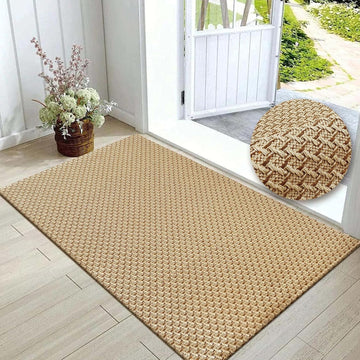 Braided Rug Faux Jute Entryway Rug 2' x 3' Non-Slip Backing Machine Washable Natural Boho Stain-Resi
