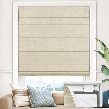 No Drill Cordless Roman Shades, 24×60 in, Beige