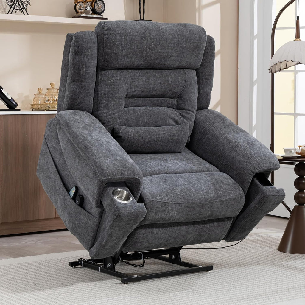 Big Man Power Lift Recliner for Elderly Adults 28 Inch Wide Seat, Oversized Recliner 400 lbs with Heat Massage