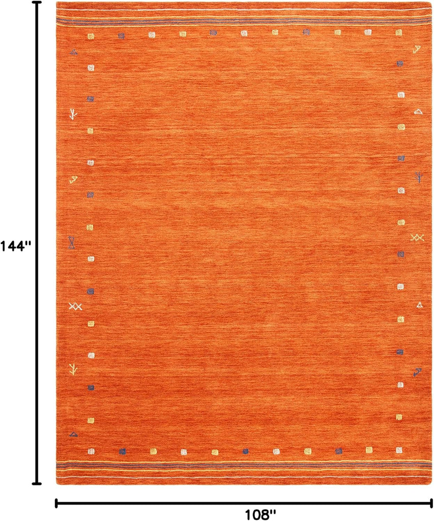 Himalaya Area Rug - 9' x 12', Rust, Handmade Boho Tribal Wool
