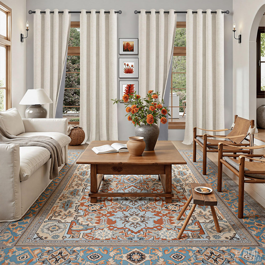 Extra Long Linen Blackout Curtains 96 Inch Length