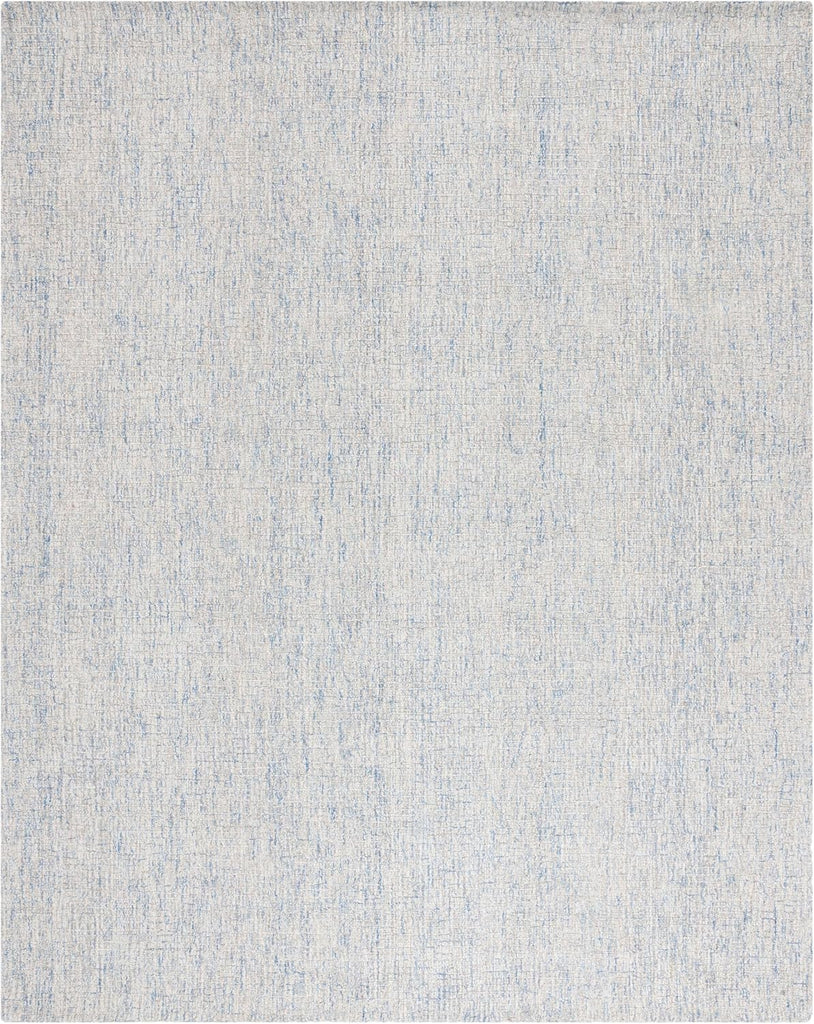 Abstract Area Rug - 10' x 14', Ivory & Blue, Handmade Wool