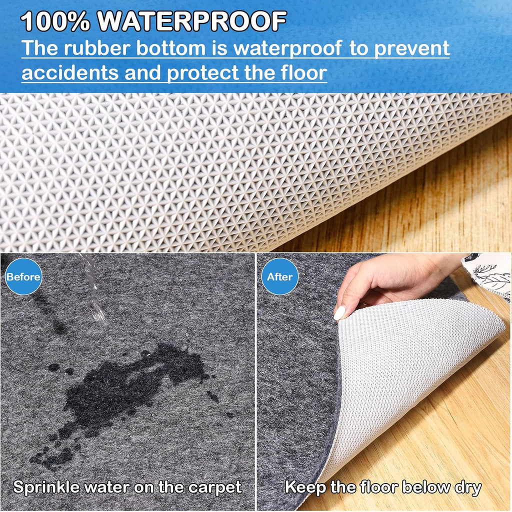 Non-Slip Rug Pads 9 x 12 ft, 100% Waterproof Extra Large Area Rugs Non Skid Rug Pad for All Floors and Finishes