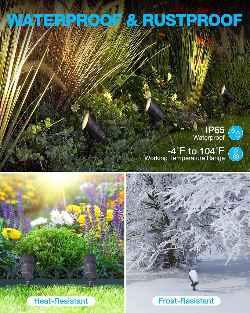 6W AntiGlare LED Low Voltage Landscape Lighting with Connector 4Pack