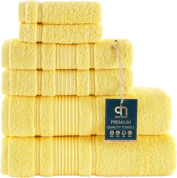 6-Piece Bath Towels Set, 100% Turkish Cotton Premium Quality Bathroom Towels, Soft and Absorbent Turkish Towels, Set