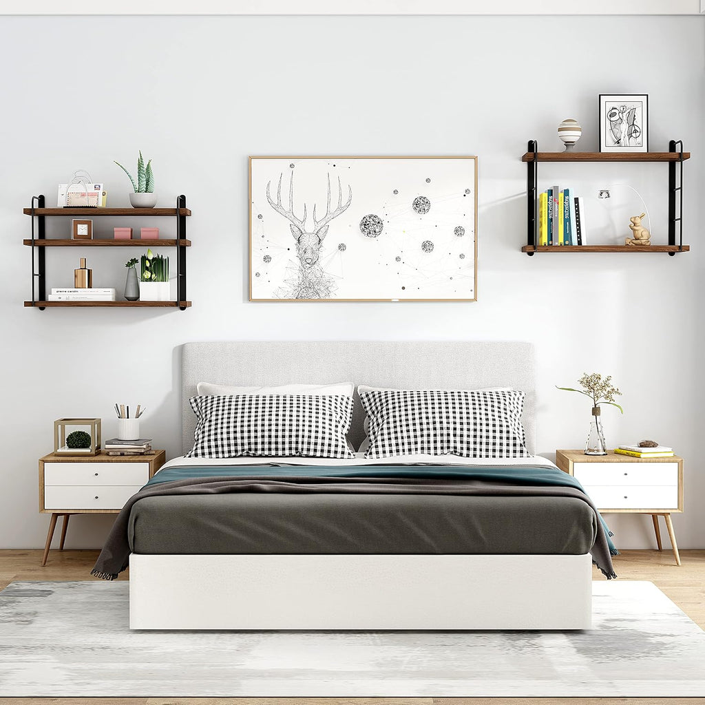 Wall Shelves, Wall Mounted Bookshelves, DIY Floating Shelves for Wall, Wood Hanging Book Shelves for Room, Bedroom