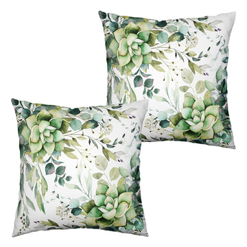 Eucalyptus Leaves Pillow Covers Spring Summer Decorative Pillow Covers 20x20 Set of 2 Sage Green Flower Pillow Case