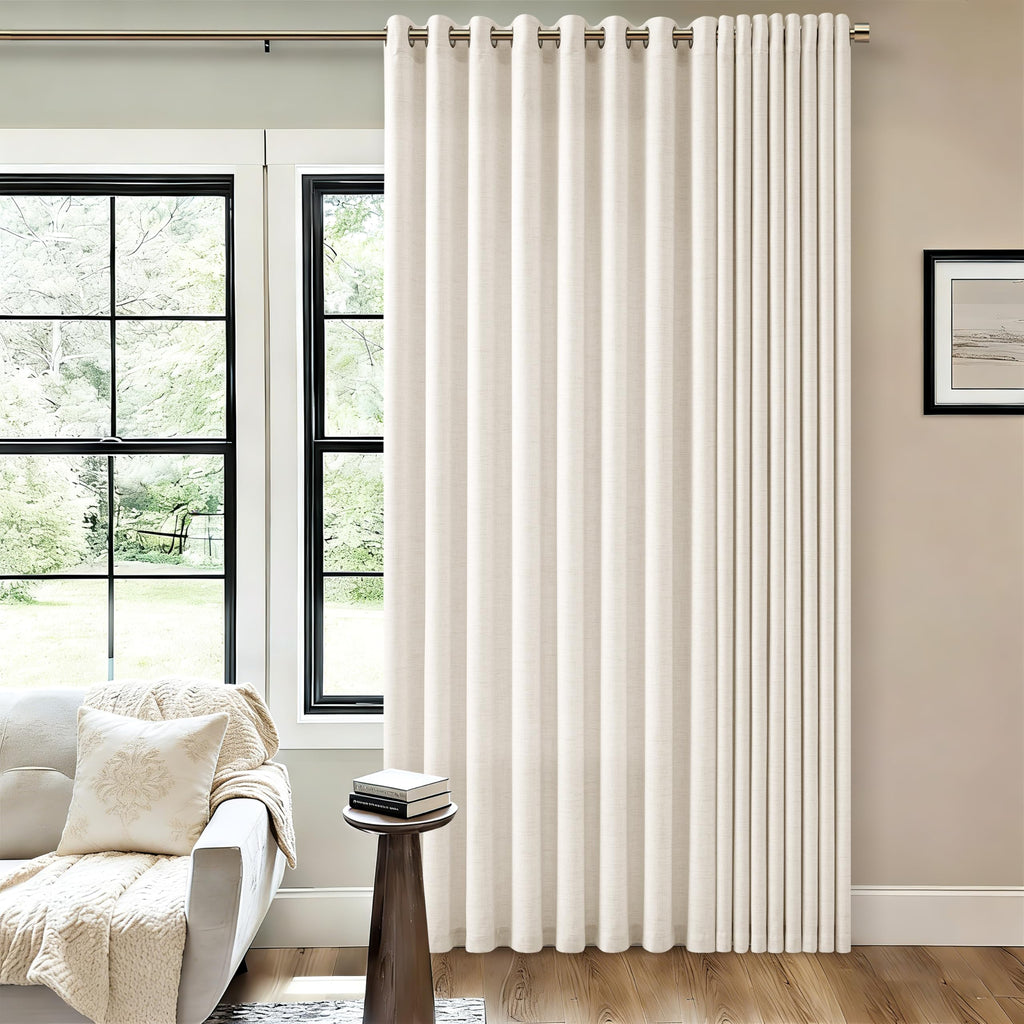 Extra Wide Curtains Linen 100 Inch Wide 84 Inch Length Ivory
