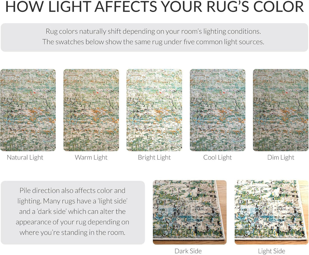 Madison X-Large Area Rug - 12' x 15', Green & Turquoise, Modern Abstract Design, Non-Shedding & Easy Care