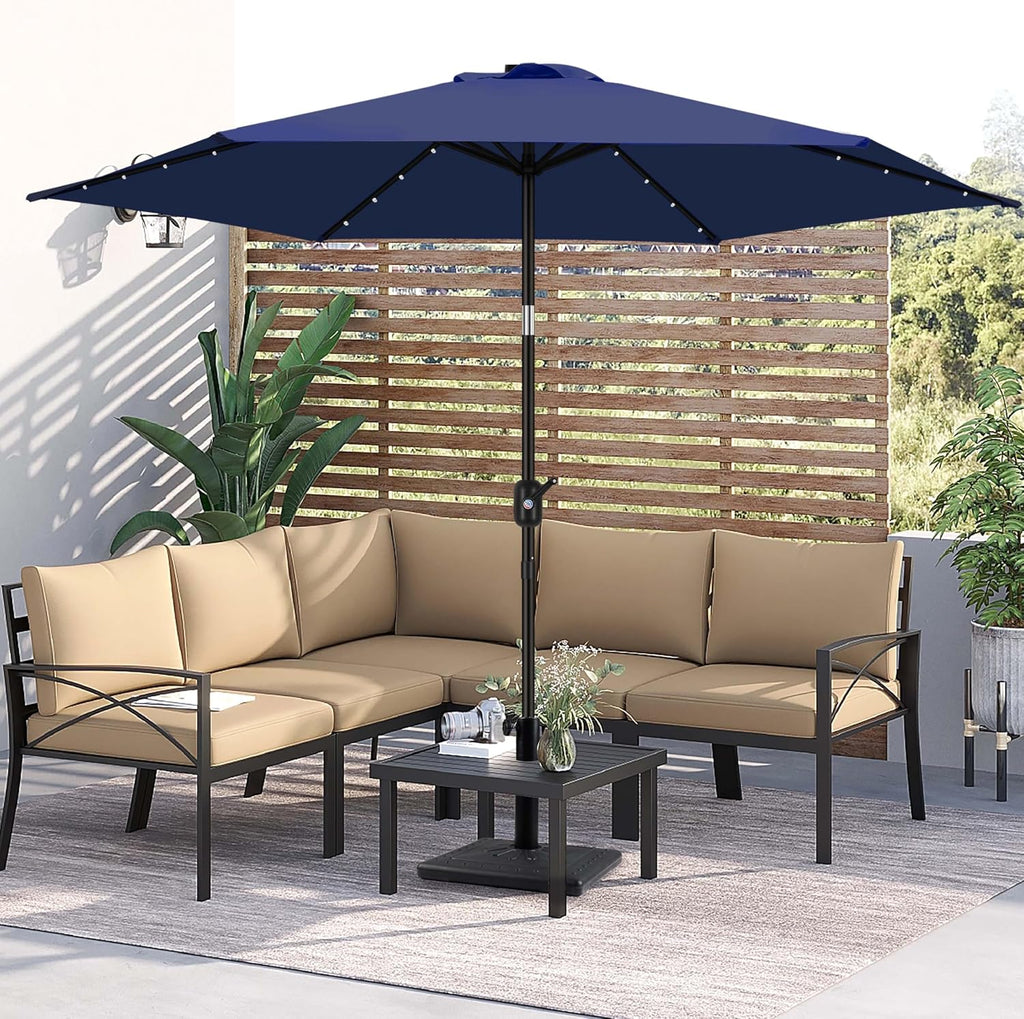 33lb Heavy-Duty Patio Square Umbrella Base, Antioxidant Sprayed Steel Pole Market Table Stand