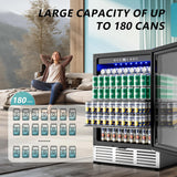 24 Inch Beverage Refrigerator, 180 Can Built-in Beverage Cooler, Under Counter B