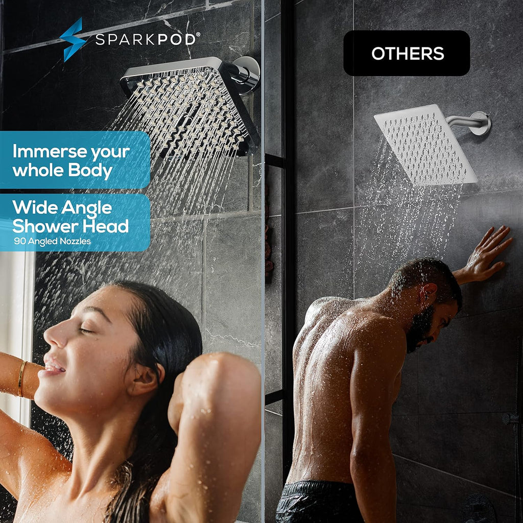 Shower Head - High Pressure Rain - Premium Quality Luxury Design