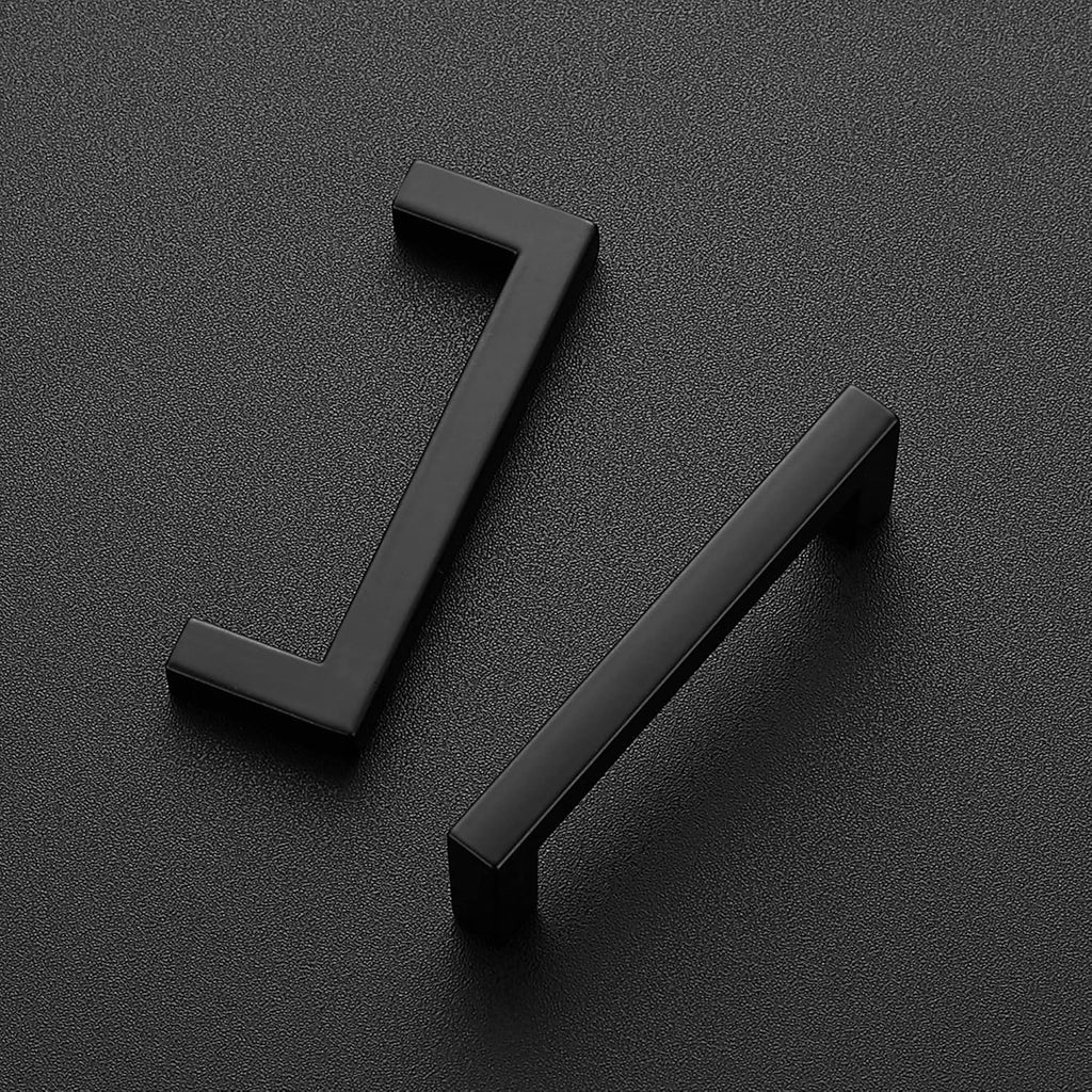 30 Pack Solid 3 Inch Center to Center Slim Square Bar Drawer Handles Kitchen Cabinet Handles Black Drawer Pulls Kitchen