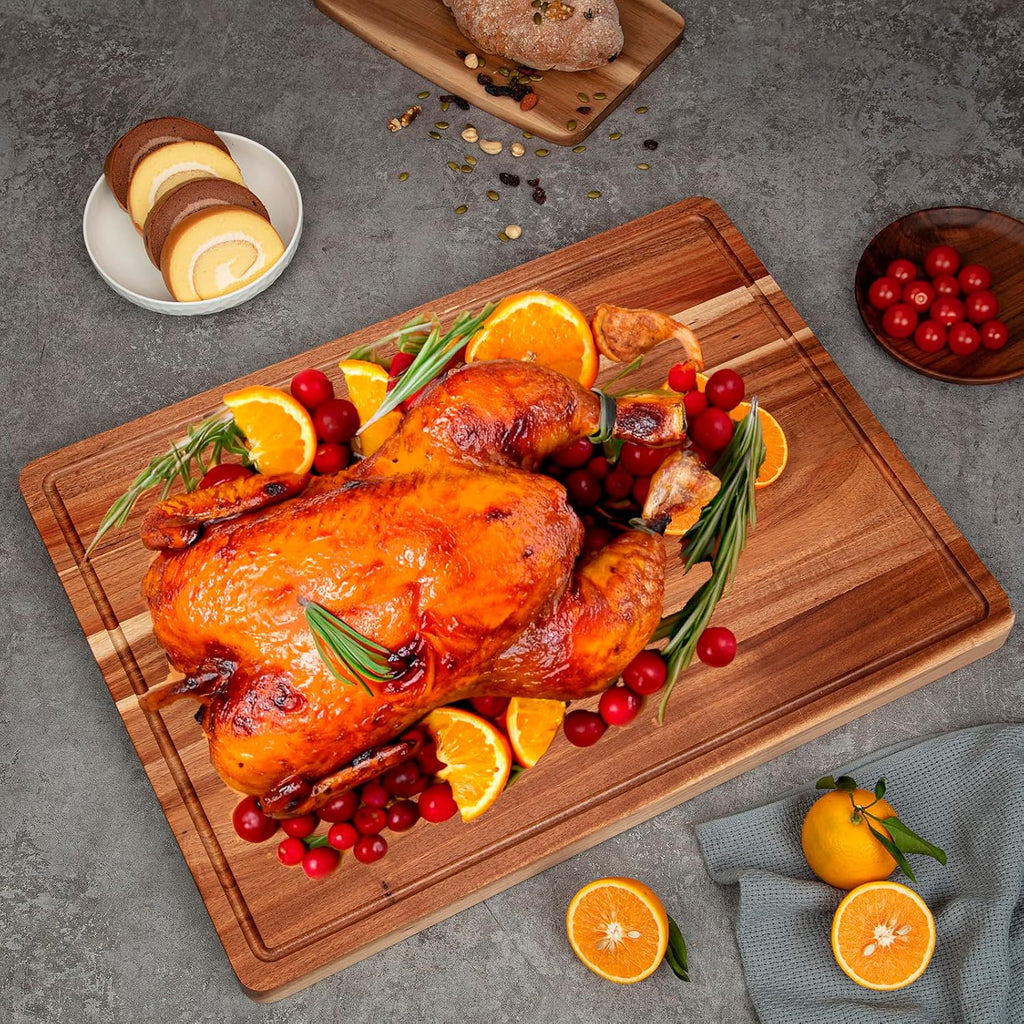 24 x 18 In Acacia Cutting Board , XXL Extra Large Charcuterie Cheese Platter Serving Tray, Food Prep and Serving