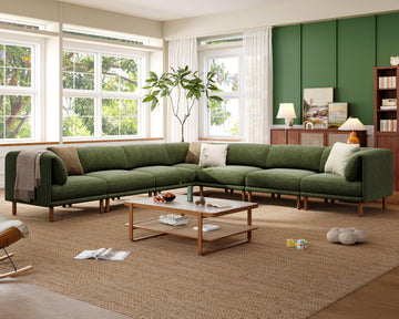 Cloud Sectional Couches, Modular Sectional Sofa, Green