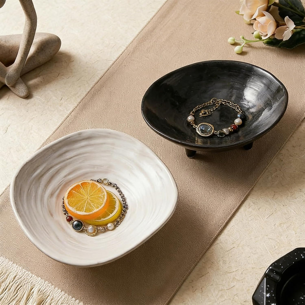 Small Decorative Bowl, 6" Ceramic Key Bowl Table, Multi-Purpose Decorative Bowls for Candy, Jewelry and Home